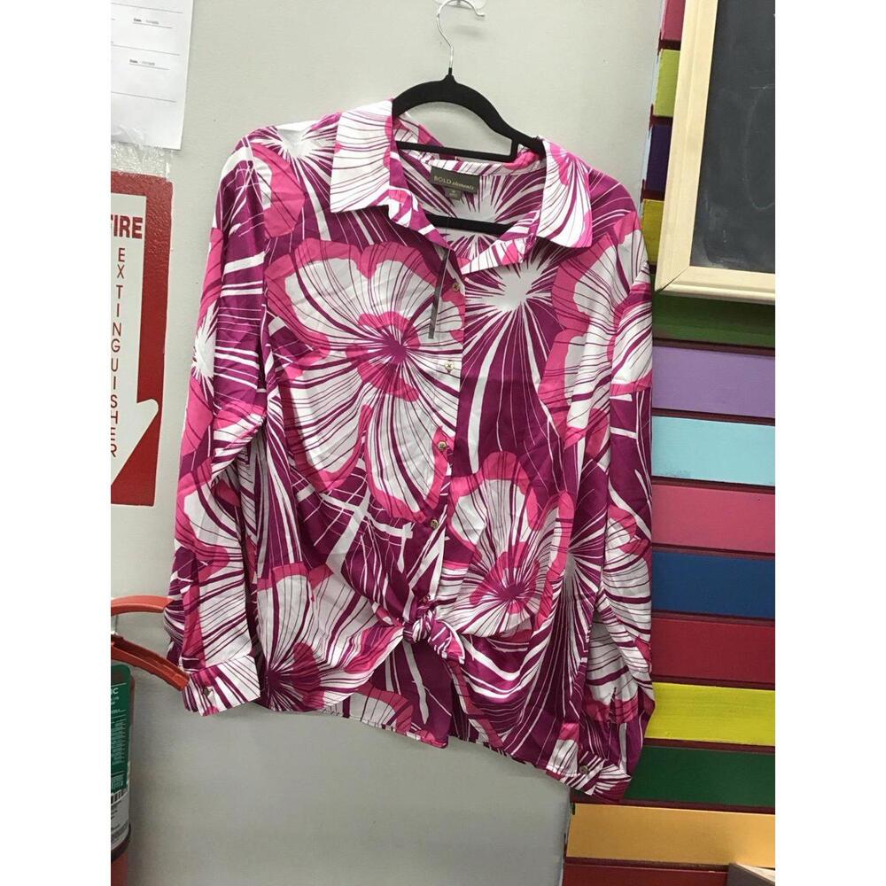 Bold elements women’s button down blouse size 1X … - image 1